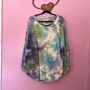 Blue green purple light sweat shirt material from chic soul from smoke free home